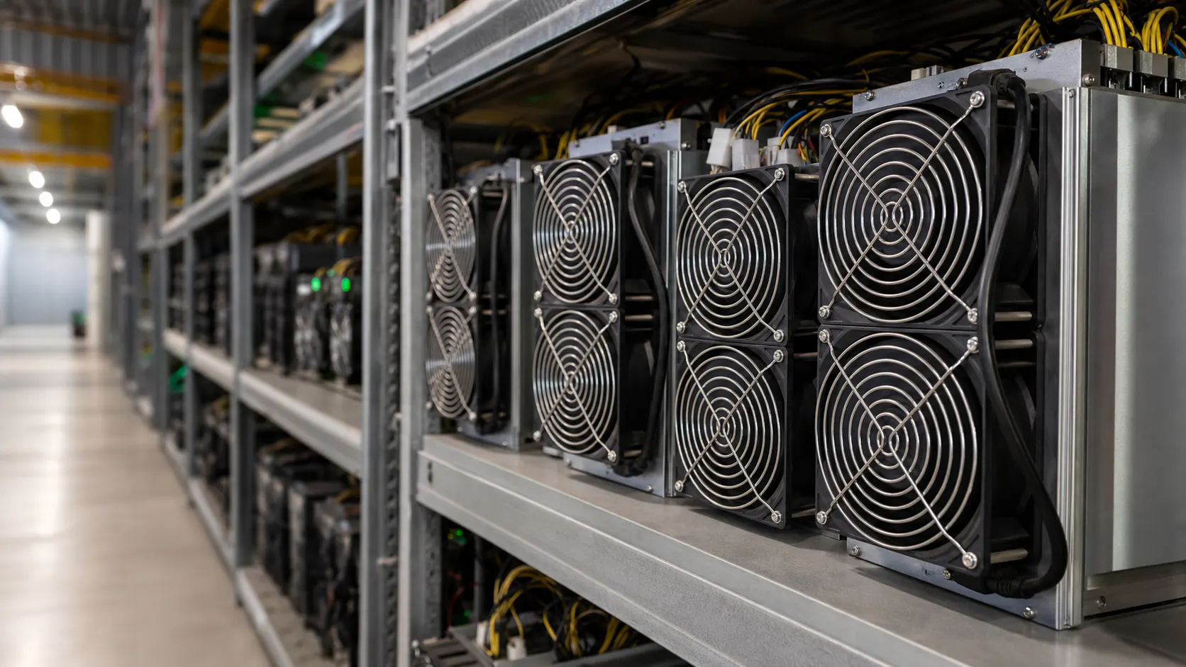 ASIC-Miner in einer professionellen Bitcoin Mining Anlage