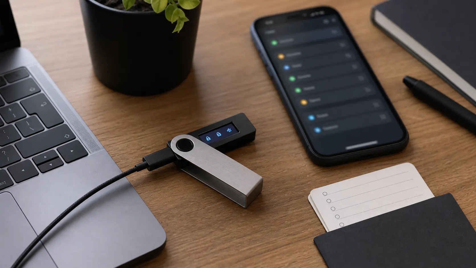 Hardware Wallet und Smartphone als sichere Bitcoin Wallet Ausstattung